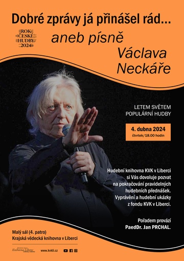 Plakát Dobré zprávy já přinášel rád aneb Písně Václava Neckáře