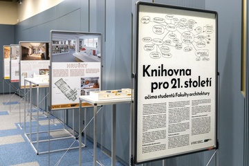 Plakát Knihovna pro 21. století očima studentů Fakulty architektury