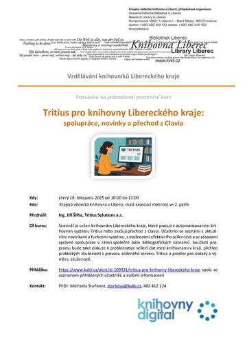 Plakát Tritius pro knihovny Libereckého kraje