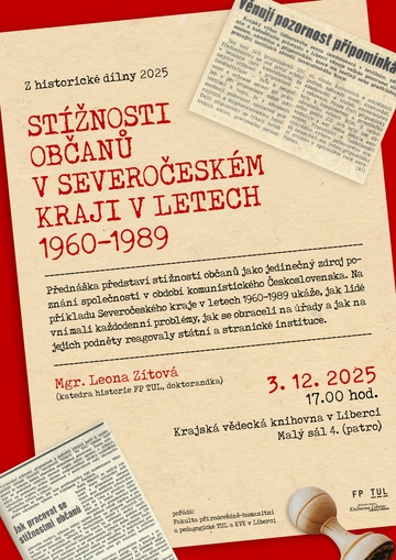 Plakát Stížnosti občanů v Severočeském kraji v letech 1960–1989