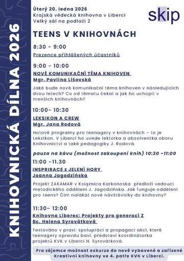 Plakát Knihovnická dílna: Teens v knihovně