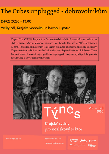 Plakát Benefiční koncert: The Cubes unplugged - dobrovolníkům