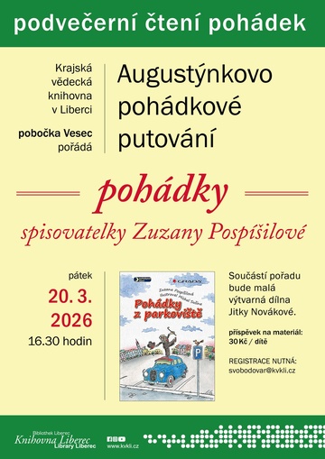 Plakát Podvečerní čtení pohádek: pohádky z parkoviště