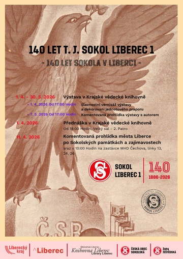 Plakát 140 let T. J. Sokol Liberec 1