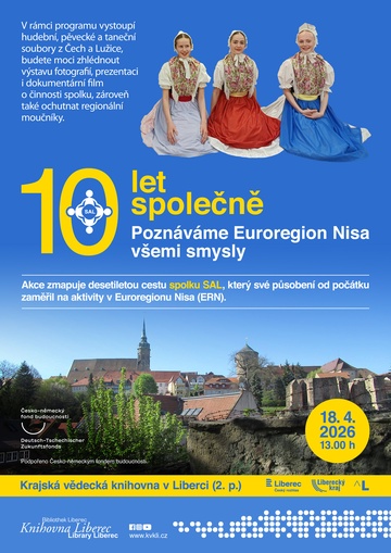 Plakát 10 let společně: Poznáváme Euroregion Nisa všemi smysly