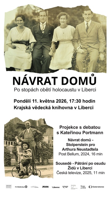 Plakát Návrat domů - Po stopách obětí holocaustu v Liberci