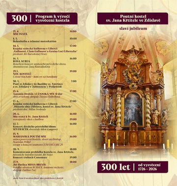 Plakát Historie obce Zdislava, kostel sv. Jana Nepomuckého