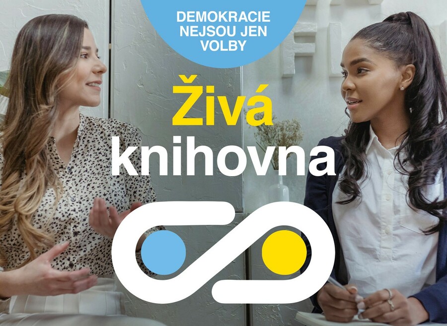 Plakát Živá knihovna: předsudky a stereotypy v rámci rozvoje demokratických hodnot ve společnosti