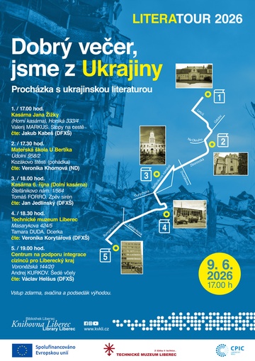 Plakát Literatour 2026: Dobrý večer, jsme z Ukrajiny