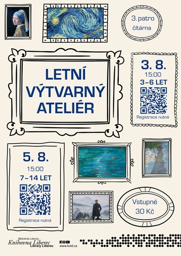 Plakát Letní výtvarný ateliér (pro děti od 3 do 6 let)