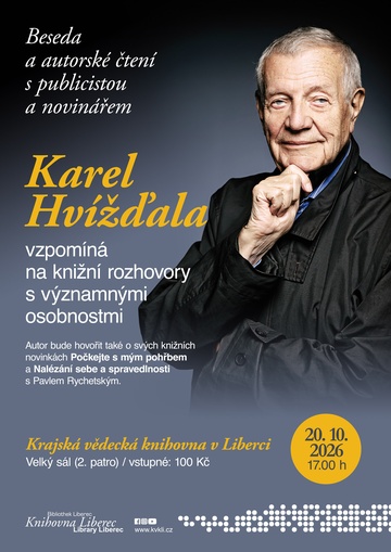 Plakát Karel Hvížďala vzpomíná na knižní rozhovory s významnými osobnostmi