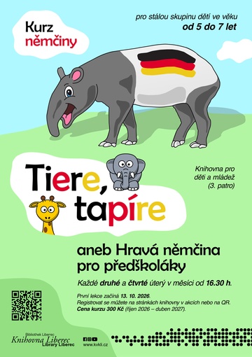 Plakát Tiere, tapíre aneb Hravá němčina pro předškoláky Kurz
