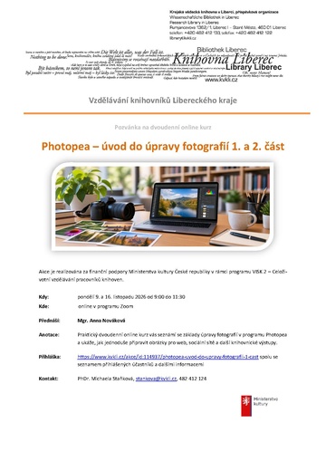 Plakát Photopea - úvod do úpravy fotografií 1. část