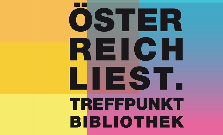 Plakát Österreich liest. Treffpunkt Bibliothek.