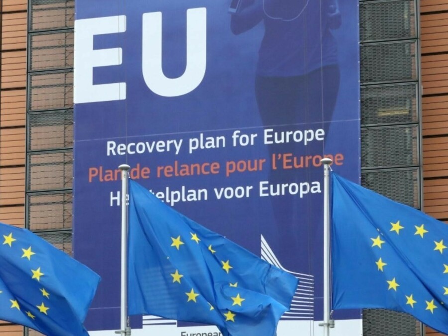 Plakát Plán obnovy – role Evropy v hospodářském oživení 