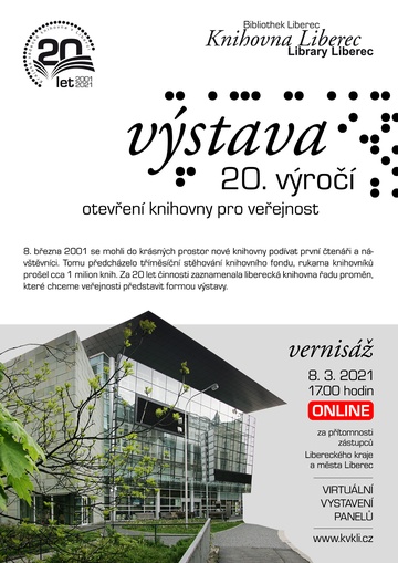 Plakát 20. výročí otevření knihovny pro veřejnost