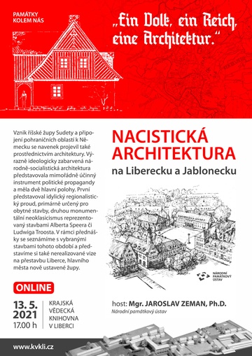 Plakát „Ein Volk, ein Reich, eine Architektur.“ Nacistická architektura na Liberecku a Jablonecku“