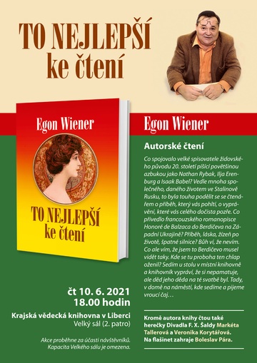 Plakát Egon Wiener: TO NEJLEPŠÍ KE ČTENÍ