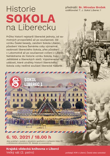 Plakát Historie SOKOLA na Liberecku