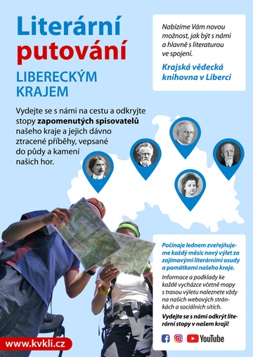 Plakát Literární putování Libereckým krajem. Semilsko