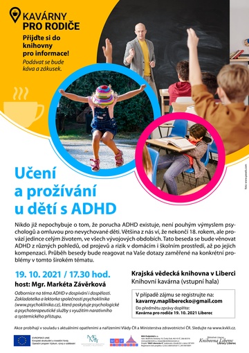 Plakát Kavárny pro rodiče - Učení a prožívání u dětí s ADHD