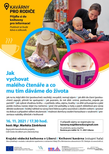 Plakát Zrušeno - Kavárny pro rodiče - Jak vychovat malého čtenáře a co mu tím dáváme do života 