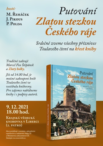 Plakát Putování Zlatou stezkou Českého ráje - křest knihy
