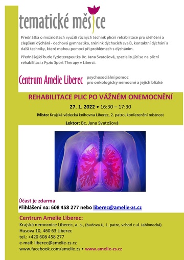 Plakát Rehabilitace plic po vážném onemocnění