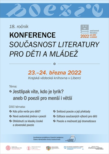 Plakát Konference Současnost literatury pro děti a mládež 2022