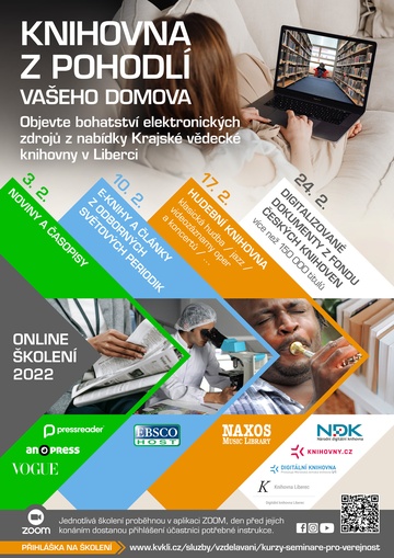 Plakát Knihovna z pohodlí Vašeho domova - noviny a časopisy