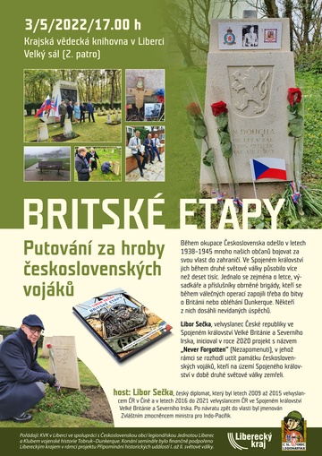 Plakát Britské etapy -  Putování za hroby československých vojáků