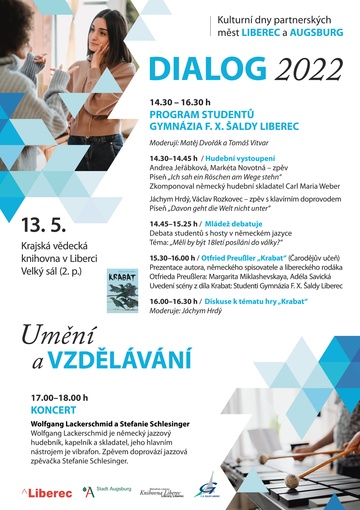 Plakát Dialog 2022 - umění a vzdělávání 