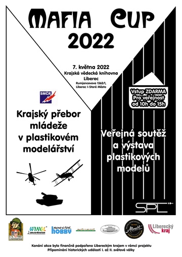 Plakát Krajský přebor mládeže v plastikovém modelářství a veřejná soutěž MAFIA CUP 2022