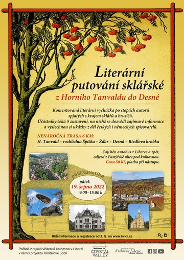 Plakát Literární putování sklářské z Horního Tanvaldu do Desné
