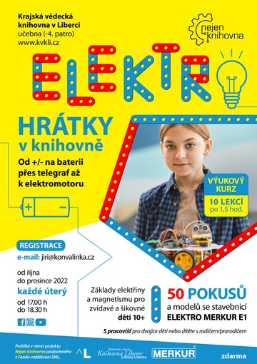 Plakát Elektrohrátky v knihovně