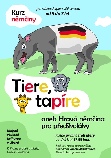 Plakát Tiere, tapíre, aneb Hravá němčina pro předškoláky