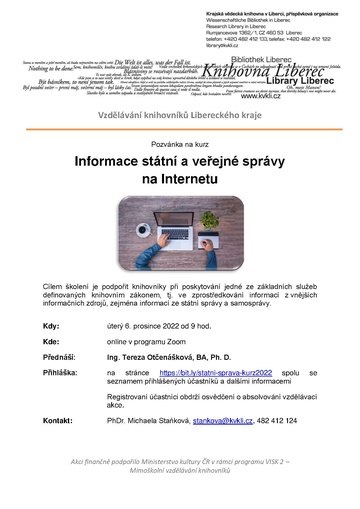 Plakát Informace státní a veřejné správy na Internetu