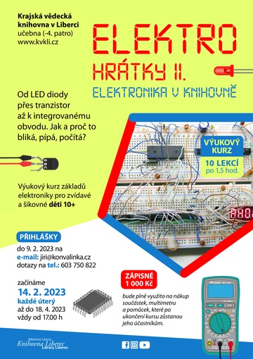 Plakát Elektrohrátky v knihovně II. - elektronika v knihovně