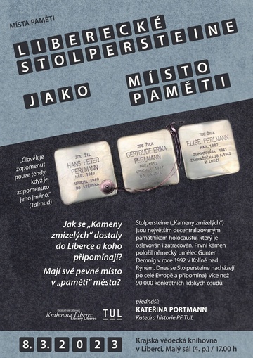 Plakát Liberecké Stolpersteine jako místo paměti