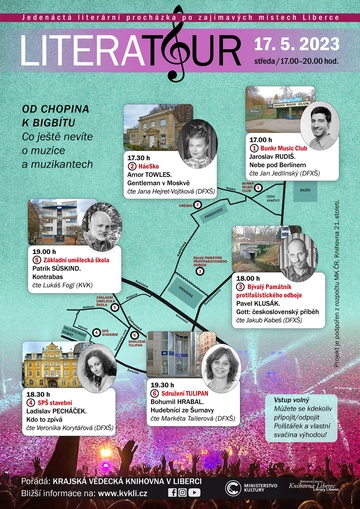 Plakát LITERATOUR Od Chopina k bigbítu: co ještě nevíme o muzice a muzikantech