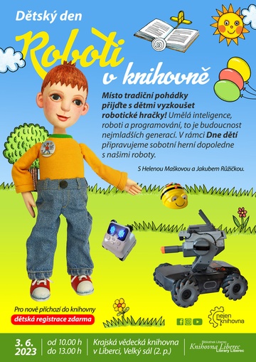 Plakát Roboti v knihovně