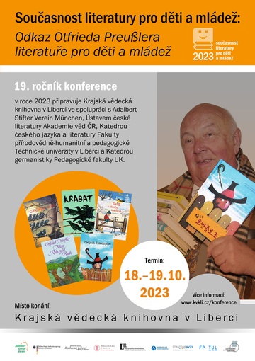 Plakát Konference Současnost literatury pro děti a mládež 2023