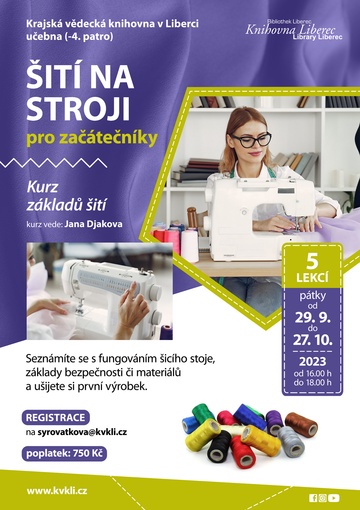 Plakát Šití pro úplné začátečníky - JIŽ OBSAZENO