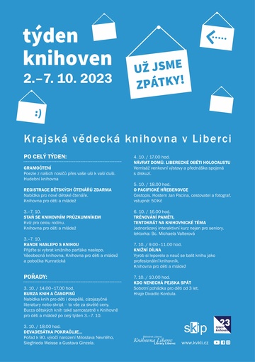 Plakát Trénování paměti, tentokrát na knihovnické téma