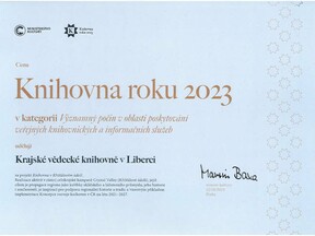 diplom Knihovna roku 2023