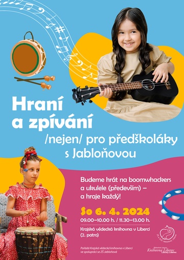 Plakát Hraní a zpívání (nejen) pro předškoláky s Jabloňovou