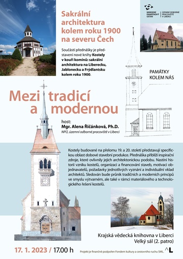 Plakát Mezi tradicí a modernou: Sakrální architektura kolem roku 1900 na severu Čech