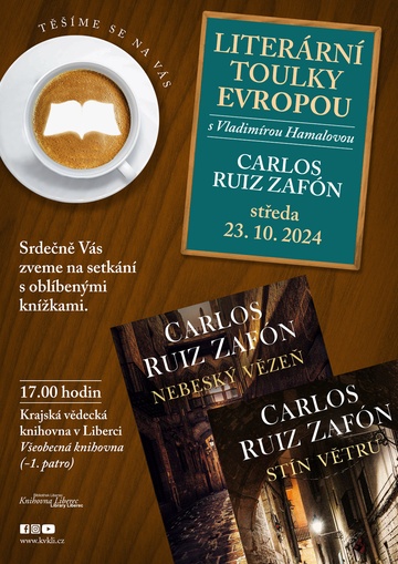 Plakát Literární toulky Evropou - Carlos Ruiz Zafon