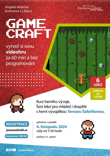 Plakát GameCraft: vytvoř si svou videohru za 60 min a bez programování 