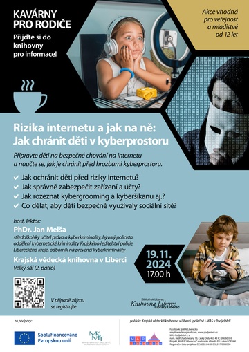 Plakát Rizika internetu a jak na ně: jak chránit děti v kyberprostoru